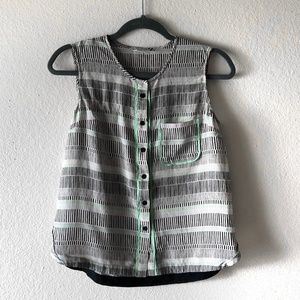 Silk line print top with neon piping by Fossil